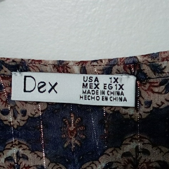 Dex Blue Wine Floral Ruffled Long Sleeve Dress - Picture 3 of 6